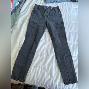 Good American Slit Front Black Crop Jeans